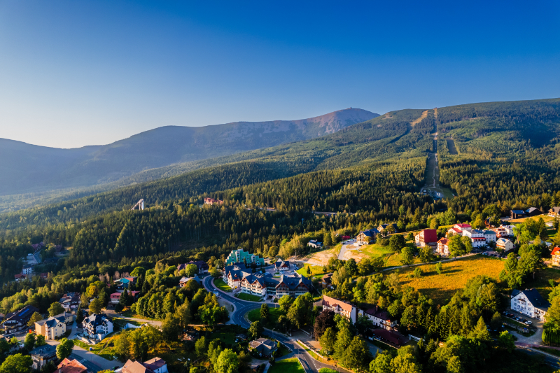 Okolice Karpacza widoczne z góry