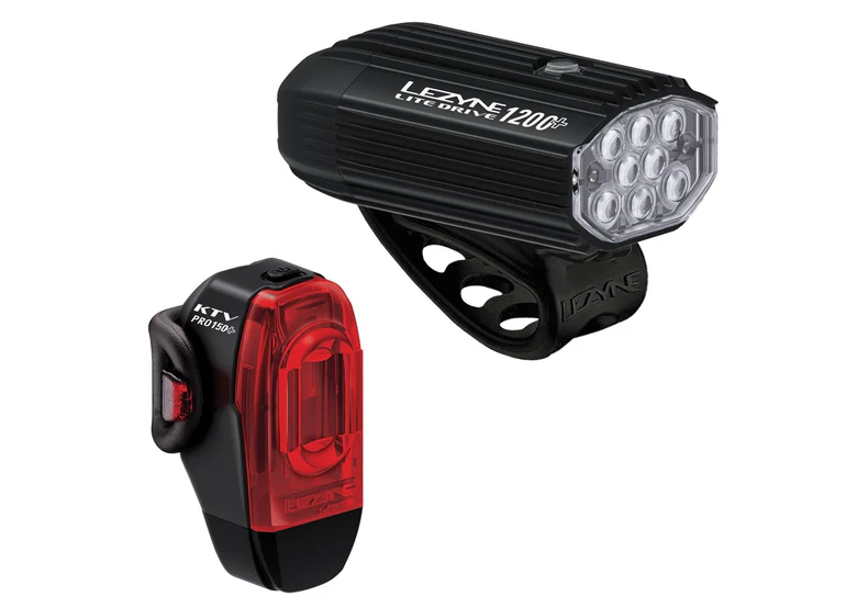 Zestaw lampek rowerowych LEZYNE Lite Drive 1200+ / KTV Drive Pro+ set