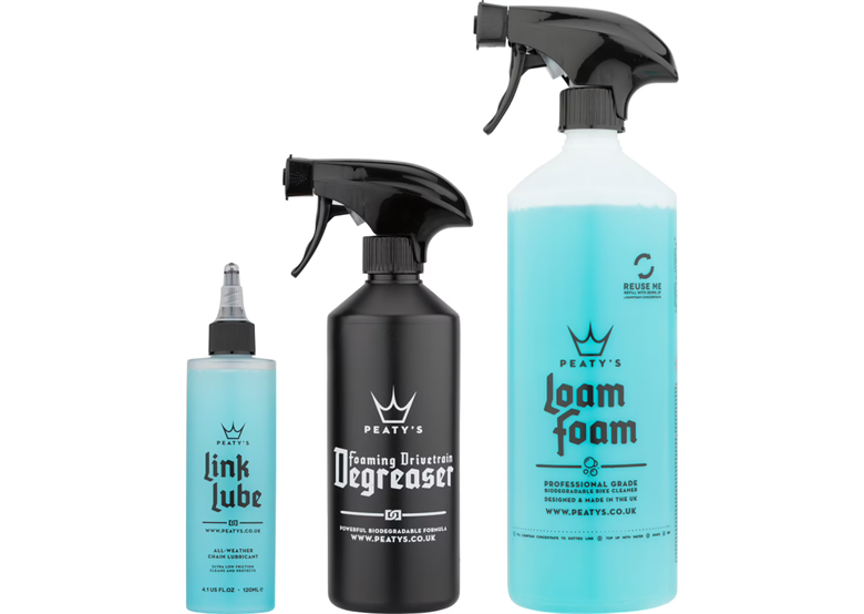 Zestaw do czyszczenia roweru PEATY'S Wash Degrease Lubricate Starter Pack